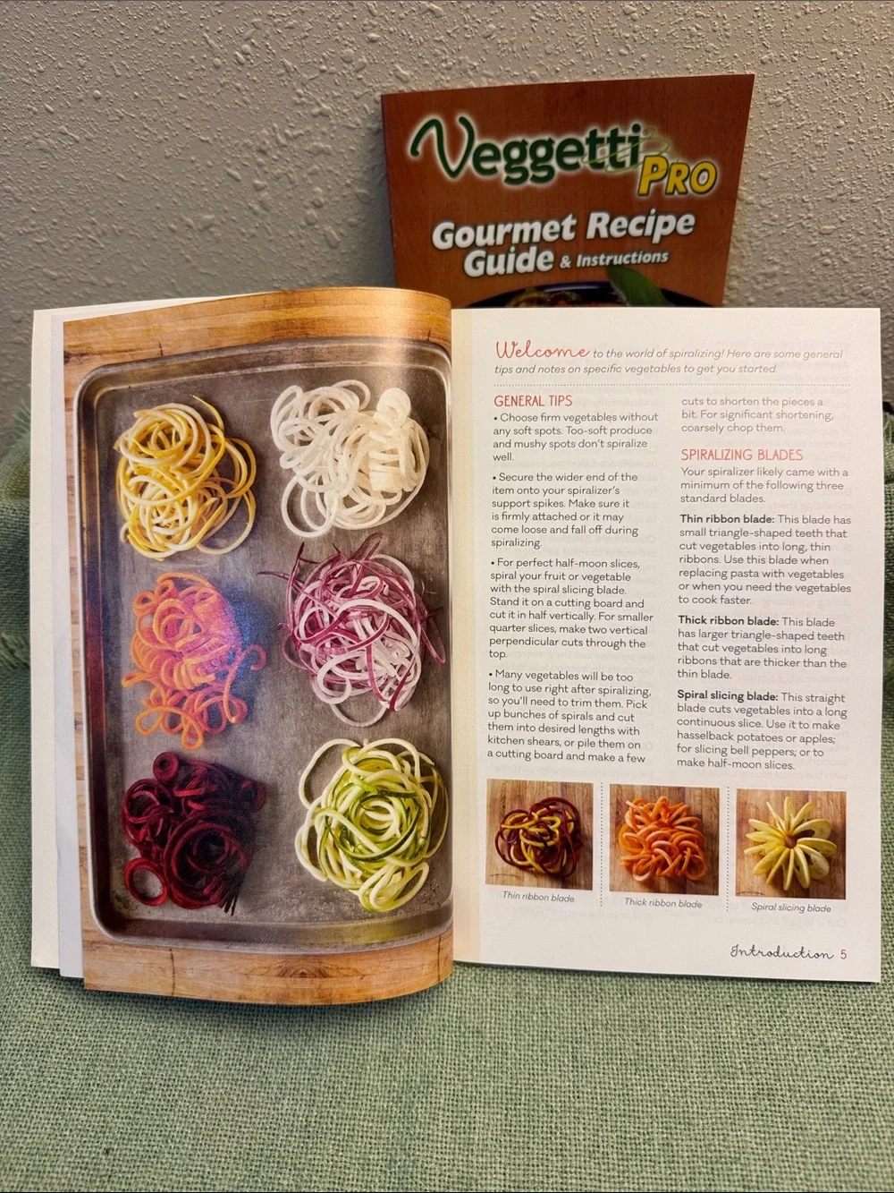 Pro White and Green Vegetable Spiralizer and Like-New Cookbook